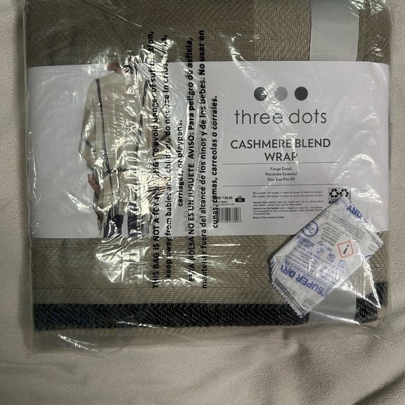 NIP Three Dots Womens Cashmere Blend Wrap - Picture 3 of 4